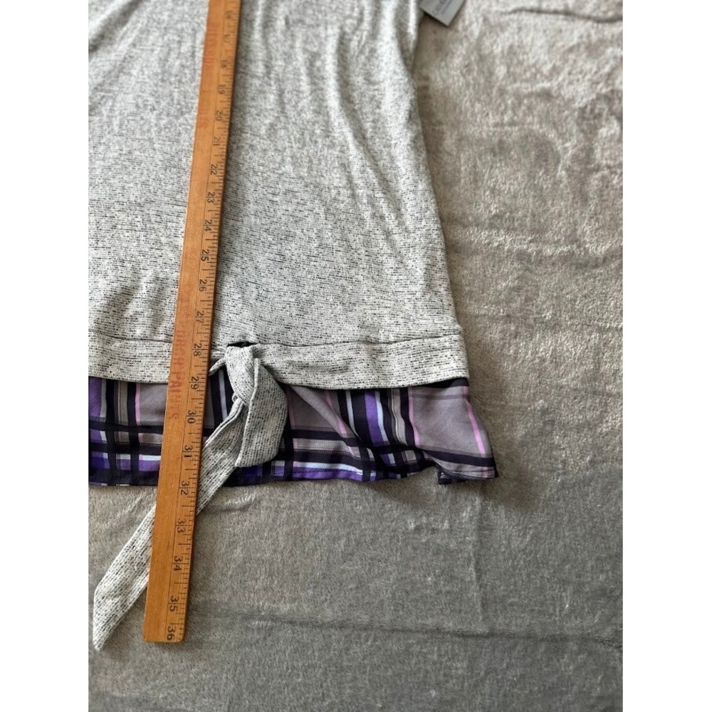 Catherines 4X (30/32W) Top NWT Gray Purple 3/4 Sleeve - Picture 3 of 5